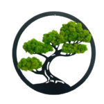 Dekoracja ścienna z mchu Chrobotka Drzewko BONSAI Średnica 30cm Jasnozielone